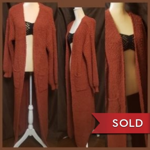 ➡️1 SMALL AVAILABLE⬅️ Full Length Open Front Maxi Cardigan Duster Long Sleeve - Picture 4 of 9